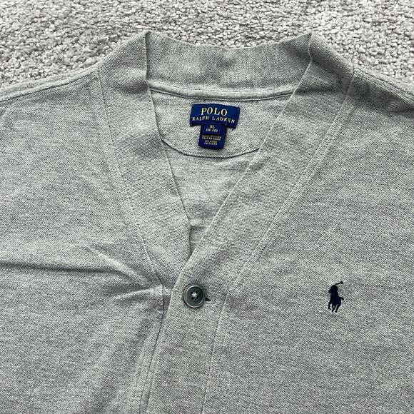 Polo Ralph Lauren Sweater Boys XL 18-20 Cardigan Gray Button Up Pockets Jersey - Picture 4 of 11